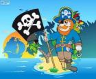 Рисунок капитан пиратов на острове